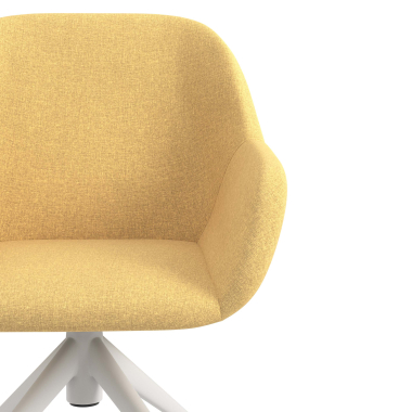 chaise de reunion blanc jaune giratoire avec roulettes tissu accoudoirs rembourres 5