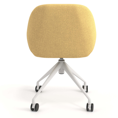 chaise de reunion blanc jaune giratoire avec roulettes tissu accoudoirs rembourres 6