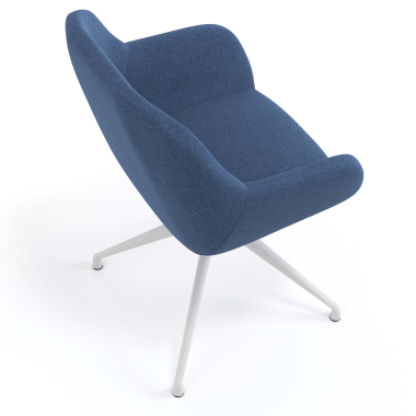 chaise de reunion blanc bleu pivotante tissu accoudoirs rembourres 7