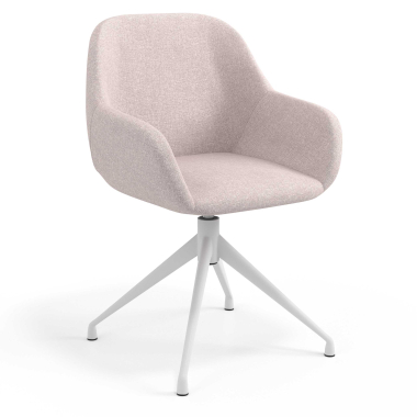 chaise de reunion blanc beige pivotante tissu accoudoirs rembourres 1