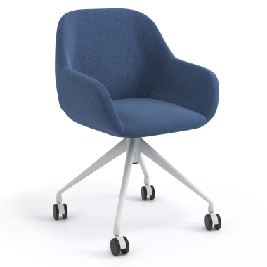 chaise de reunion blanc bleu giratoire avec roulettes tissu accoudoirs rembourres 1