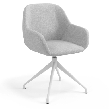 chaise de reunion blanc gris clair pivotante tissu accoudoirs rembourres 1