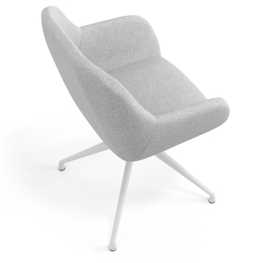 chaise de reunion blanc gris clair pivotante tissu accoudoirs rembourres 7