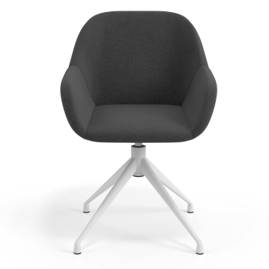 chaise de reunion blanc anthracite pivotante tissu accoudoirs rembourres 4