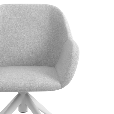 chaise de reunion gris clair giratoire avec roulettes tissu accoudoirs rembourres 5