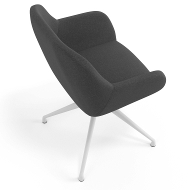 chaise de reunion blanc anthracite pivotante tissu accoudoirs rembourres 7