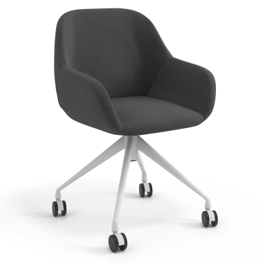chaise de reunion blanc anthracite giratoire avec roulettes tissu accoudoirs rembourres 1