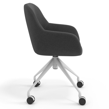 chaise de reunion blanc anthracite giratoire avec roulettes tissu accoudoirs rembourres 3