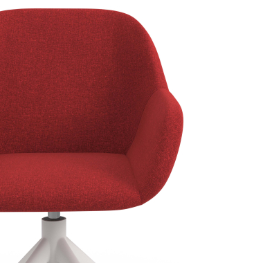 chaise de reunion blanc rouge pivotante tissu accoudoirs rembourres 5