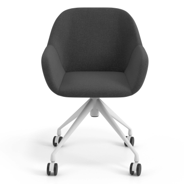 chaise de reunion blanc anthracite giratoire avec roulettes tissu accoudoirs rembourres 4