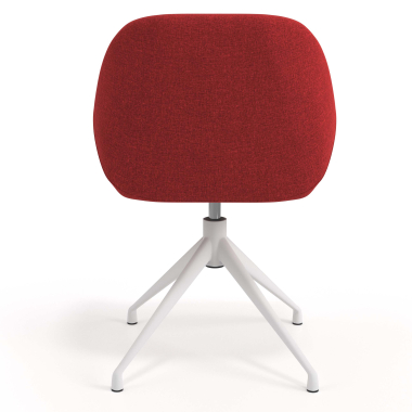 chaise de reunion blanc rouge pivotante tissu accoudoirs rembourres 6