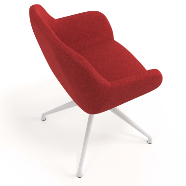 chaise de reunion blanc rouge pivotante tissu accoudoirs rembourres 7