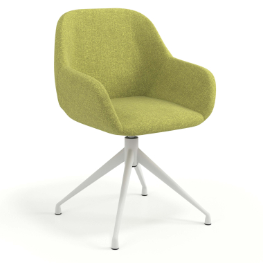 chaise de reunion blanc vert pivotante tissu accoudoirs rembourres 1