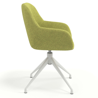 chaise de reunion blanc vert pivotante tissu accoudoirs rembourres 3