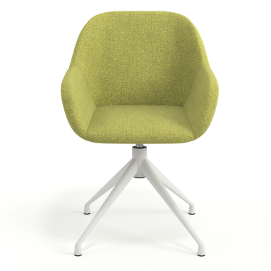 chaise de reunion blanc vert pivotante tissu accoudoirs rembourres 4