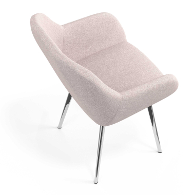 chaise visiteur chromee beige 4 pattes tissu accoudoirs rembourres 7