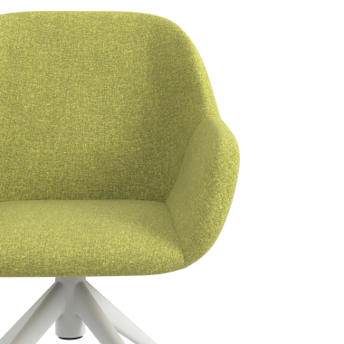 chaise de reunion blanc vert giratoire avec roulettes tissu accoudoirs rembourres 5