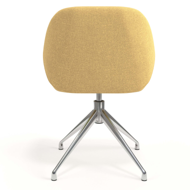 chaise de reunion chromee jaune pivotante tissu accoudoirs rembourres 6