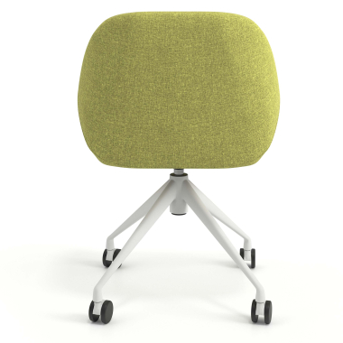 chaise de reunion blanc vert giratoire avec roulettes tissu accoudoirs rembourres 6