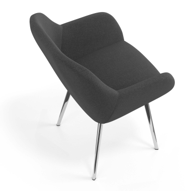 chaise visiteur chromee anthracite 4 pattes tissu accoudoirs rembourres 7
