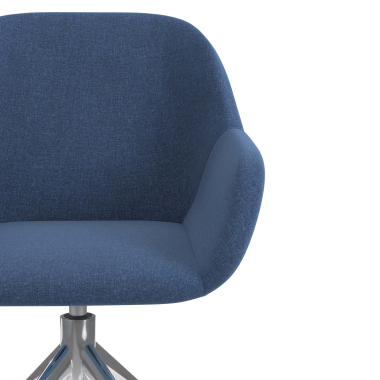 chaise de reunion chromee bleu pivotante tissu accoudoirs rembourres 5