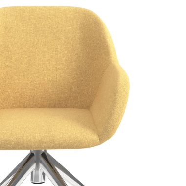 chaise de reunion chromee jaune giratoire avec roulettes tissu accoudoirs rembourres 5