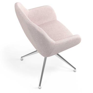 chaise de reunion chromee beige pivotante tissu accoudoirs rembourres 7