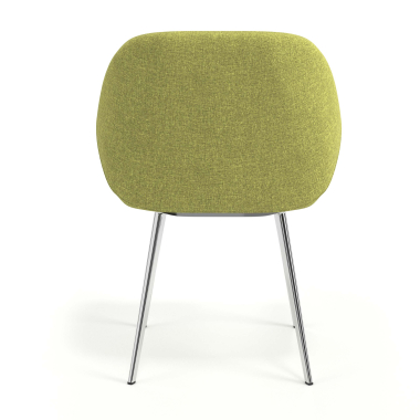 chaise visiteur chromee vert 4 pattes tissu accoudoirs rembourres 6