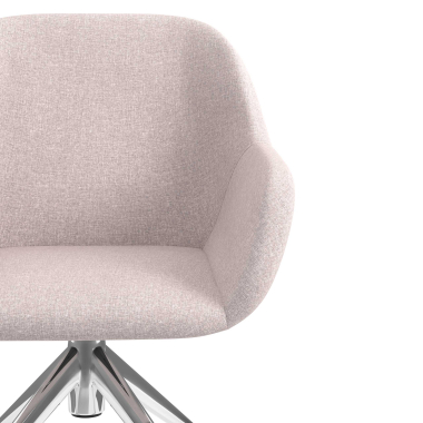 chaise de reunion chromee beige giratoire avec roulettes tissu accoudoirs rembourres 5