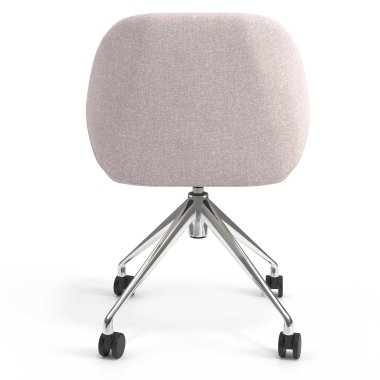 chaise de reunion chromee beige giratoire avec roulettes tissu accoudoirs rembourres 6