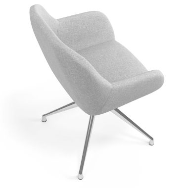 chaise de reunion chromee gris clair pivotante tissu accoudoirs rembourres 7