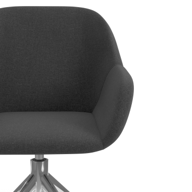 chaise de reunion chromee anthracite pivotante tissu accoudoirs rembourres 5
