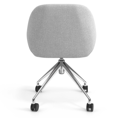 chaise de reunion chromee gris clair giratoire avec roulettes tissu accoudoirs rembourres 6