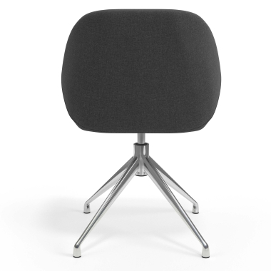 chaise de reunion chromee anthracite pivotante tissu accoudoirs rembourres 6