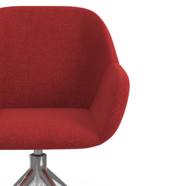 chaise de reunion chromee rouge pivotante tissu accoudoirs rembourres 5