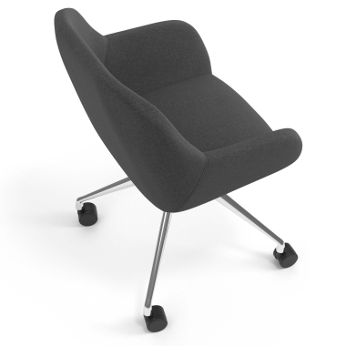 chaise de reunion chromee anthracite giratoire avec roulettes tissu accoudoirs rembourres 7
