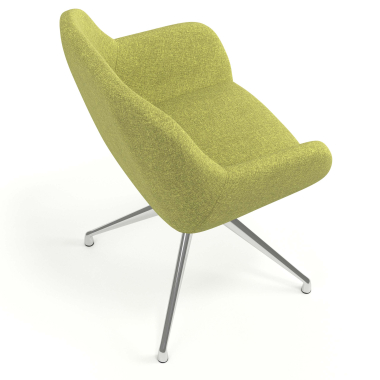 chaise de reunion chromee vert pivotante tissu accoudoirs rembourres 7