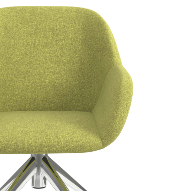 chaise de reunion chromee vert giratoire avec roulettes tissu accoudoirs rembourres 5