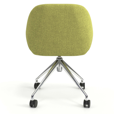 chaise de reunion chromee vert giratoire avec roulettes tissu accoudoirs rembourres 6