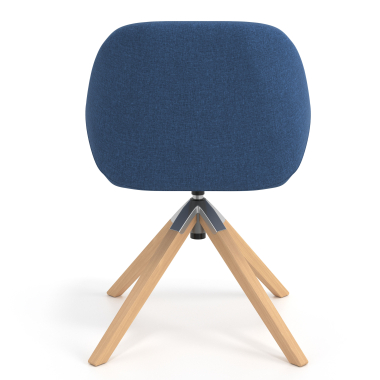 chaise de reunion bleu giratoire en bois tissu accoudoirs rembourres 6