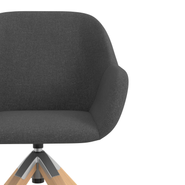 chaise de reunion anthracite giratoire en bois tissu accoudoirs rembourres 5