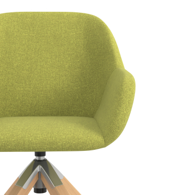 chaise de reunion vert giratoire en bois tissu accoudoirs rembourres 5