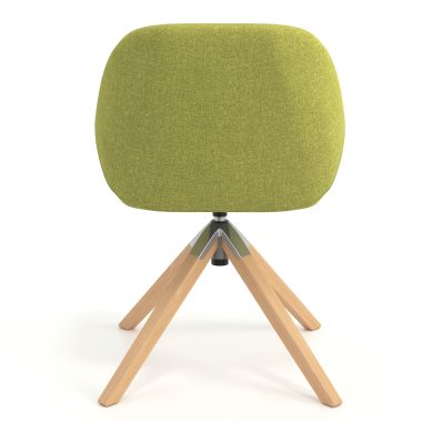chaise de reunion vert giratoire en bois tissu accoudoirs rembourres 6