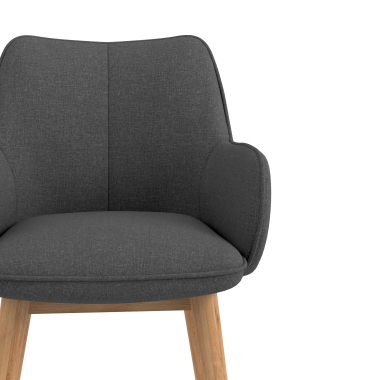 chaise scandinave anthracite pattes en bois tissu accoudoirs rembourres 5