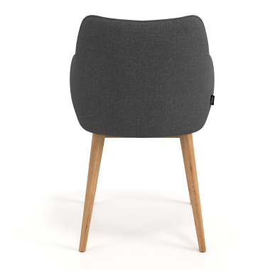 chaise scandinave anthracite pattes en bois tissu accoudoirs rembourres 6