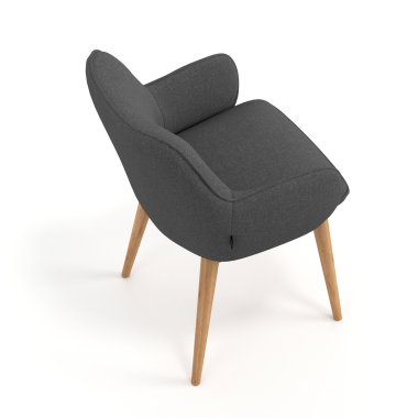 chaise scandinave anthracite pattes en bois tissu accoudoirs rembourres 7