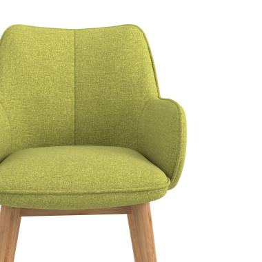 chaise scandinave vert pattes en bois tissu accoudoirs rembourres 5
