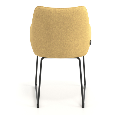 chaise visiteur jaune structure pietement luge tissu accoudoirs rembourres 6