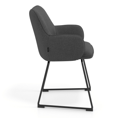 chaise visiteur anthracite structure pietement luge tissu accoudoirs rembourres 3