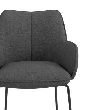 chaise visiteur anthracite structure pietement luge tissu accoudoirs rembourres 5